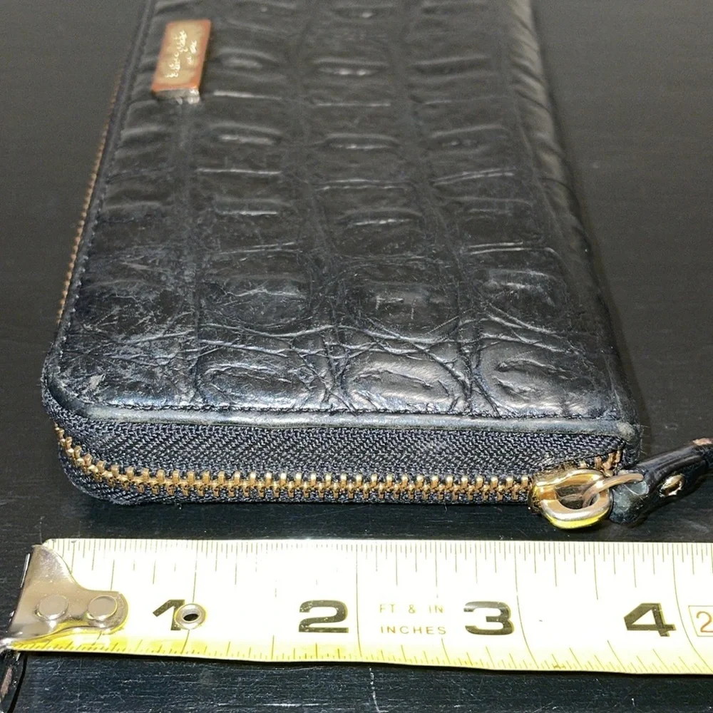 Kate Spade Black Embossed Croc‎ Leather Wallet.